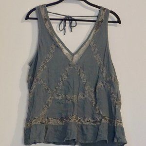 Light Blue Lace Tank Blouse